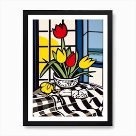 Tulips Flower Still Life  4 Pop Art Style Art Print