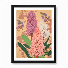 Hyacinths Flower Big Bold Illustration 4 Art Print