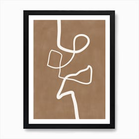 Brown Single Line Poster Art Print