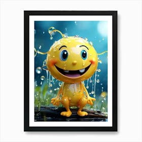 Yellow Smiley- Kids Art Print