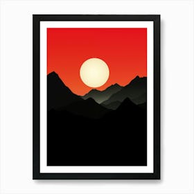 Sunset In The Mountains 2 Art Print