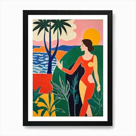 Woman At The Beach 1 Art Print