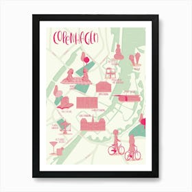 Map Of Copenhagen Illustration Art Print