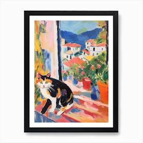 Painting Of A Cat In Antalya Turkey 2 Art Print