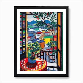 Window Seoul South Korea In The Style Of Matisse 3 Art Print