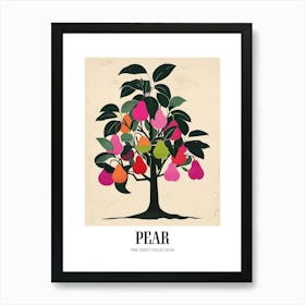 Pear Tree Colourful Illustration 3 Poster Art Print