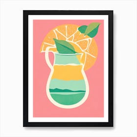 Hot Buttered Rum Retro Pink Cocktail Poster Art Print