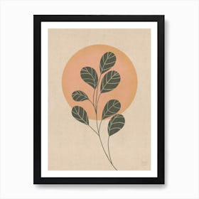 Round Leafs In The Sunset, Apricotglossy Art Print