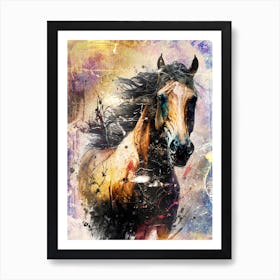 Horse Art Painting Drawing Vintage Retro Illustration Design 12 Art Print