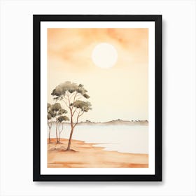 Watercolour Of Shell Beach   Shark Bay Western Australia 3 Art Print
