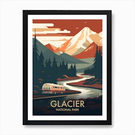 Glacier National Park Vintage Travel Poster 14 Art Print