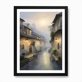 Street In The Mist Art Print