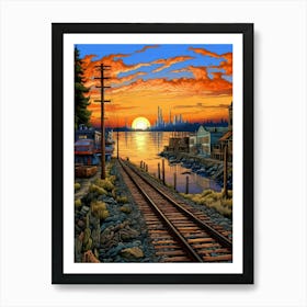 Port Townsend Retro Pop Art 7 Art Print