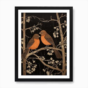 Art Nouveau Birds Poster Dipper 4 Art Print