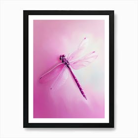 Dragonfly On Pink Background Art Art Print