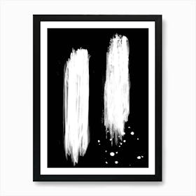 Abstract Strokes Black and White Poster_2169928 Art Print