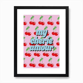 My Cherie Amour Cherry Pattern Art Print