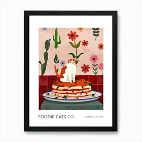 Foodie Cats Co Cat And Lasagne 2 Art Print