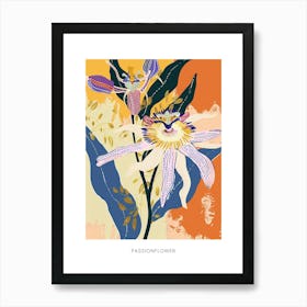 Colourful Flower Illustration Poster Passionflower 4 Art Print