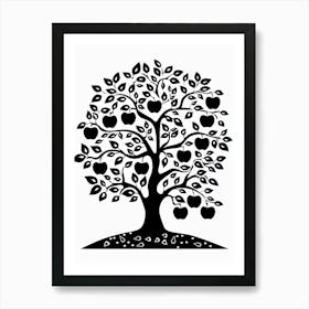 Apple Tree Simple Geometric Nature Stencil 2 Art Print