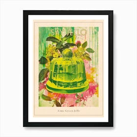 Fruity Lime Green Jelly Retro Collage 3 Poster Art Print