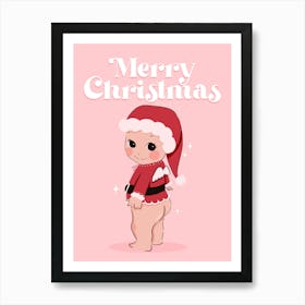 Merry Christmas - Cute Santa Baby Art Print