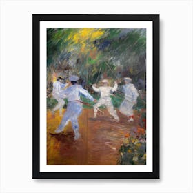 Fencing In The Style Of Monet 1 Art Print