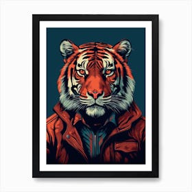 Tiger Art In Minimalism Style 4 Art Print