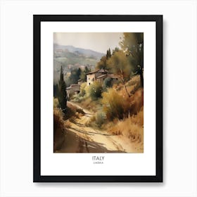 Umbria, Italy 2 Watercolor Travel Poster Art Print