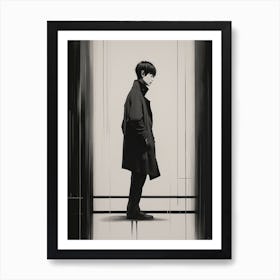 'The Boy In Black Coat' Print Art Print