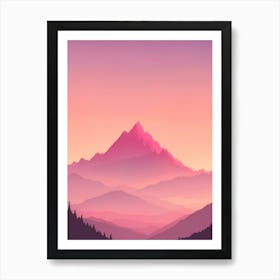 Misty Mountains Vertical Background In Pink Tone 39 Art Print