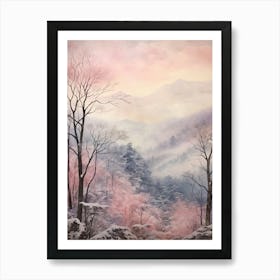 Dreamy Winter Painting Great Smoky Mountains Nationial Park United States 3 Art Print