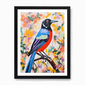 Colourful Bird Painting Magpie 3 Art Print