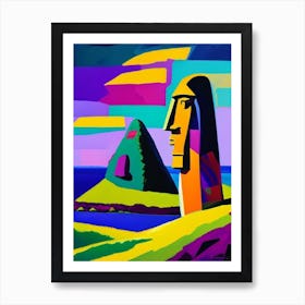 Easter Island Chile Colourful Painting Tropical Destination Art Print