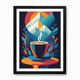 Coffee And Mountains Art Print