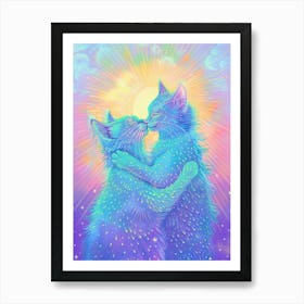 Two Cats Kissing 1 Art Print