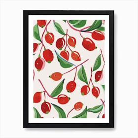 Cranberry Pattern Illustration 3 Art Print