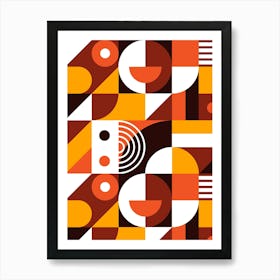 Abstract Geometric Pattern - Bauhaus geometric retro poster #2, 60s poster Art Print