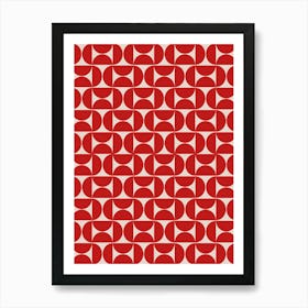 Mid Century Modern Red Art Print