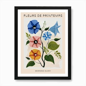 Spring Floral French Poster  Morning Glory 1 Art Print