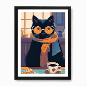 Cat With Glasses Art Print