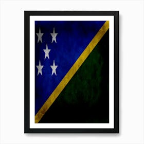 Solomon Islands Flag Texture Art Print