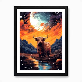 Highland Cow Painting Art Print