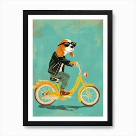 Beagle On A Bike 4 Art Print