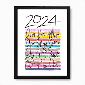 Avrilloreti 2024calendar 18x24 Rainbow Art Print
