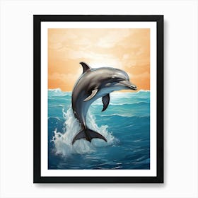 Dolphin Jumping In The Ocean Art Print