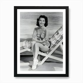 Ava Gardner Mgm Studio Glamour Pin Up Publicity Pose Wearing Vintage Bikini 1945 Art Print