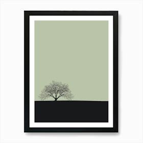 Minimalist Tree in Neutral Tones Art Print