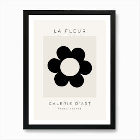 La Fleur | 03 - Retro Flower Black And White Floral Art Print