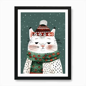 Christmas Cat 5 Art Print